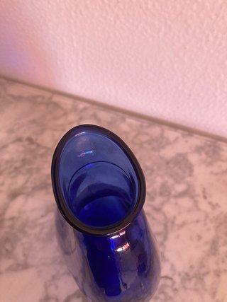 Jarra Vidrio Soplado Azul Cobalto