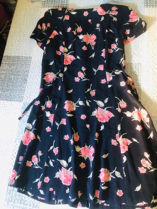 Vestido flores crepe talla L