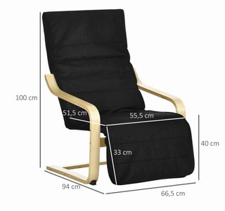 Sillón de salón con reposapiés ajustable