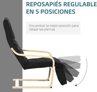 Sillón de salón con reposapiés ajustable