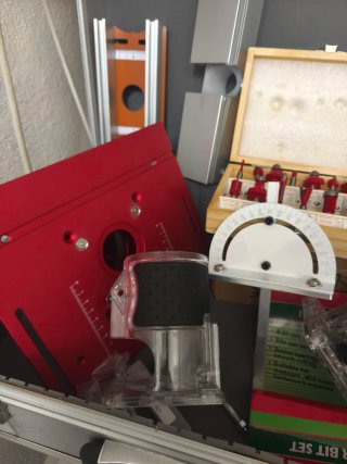 Fresadora con maletín y accesorios