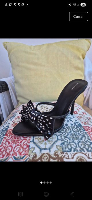 Zapatos tacón lazo negros talla 38