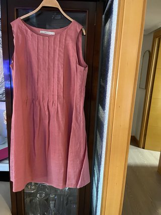 Vestido blanco y rosa Zara