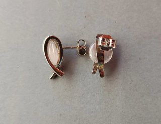 Pendientes de Plata con Piedra Rosa