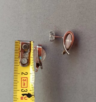 Pendientes de Plata con Piedra Rosa