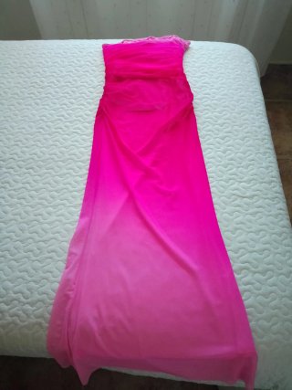 Vestido rosa largo