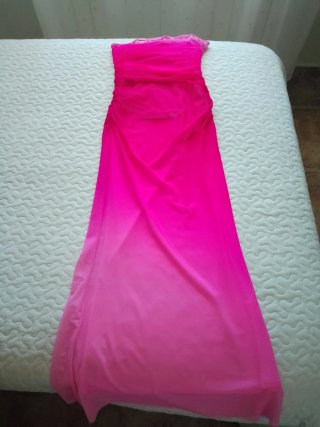 Vestido rosa largo