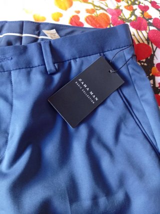 Pantalón de vestir Zara azul