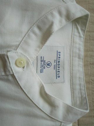 Camisa Springfield Talla M Cuello Mao Blanca
