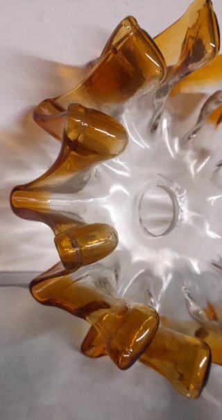 Vetro Murano Lampada Arancio Trasparente