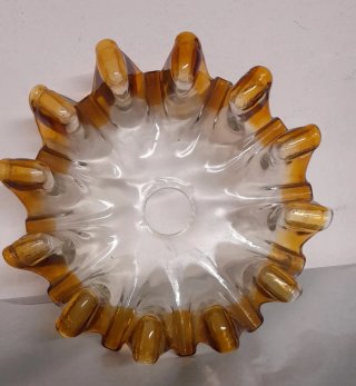 Vetro Murano Lampada Arancio Trasparente