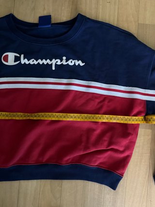 Felpa Champion donna L blu/rossa