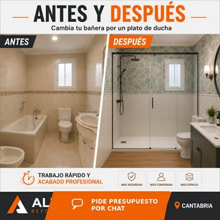 Reforma baño: bañera por plato de ducha