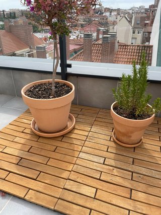 12 Baldosas encajables Madera Acacia 30x60cm