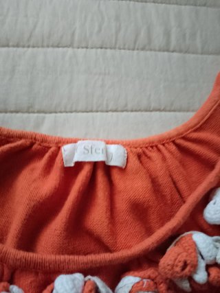 Vestido naranja tirantes con flores