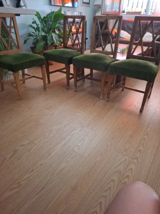 4 Sillas Antiguas Madera y Terciopelo