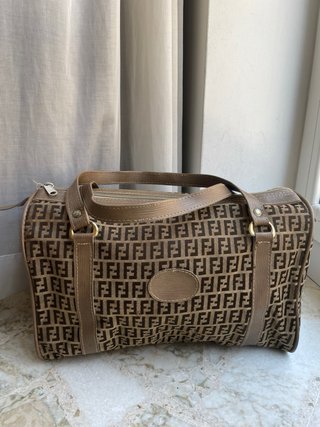 Bauletto vintage beige e marrone