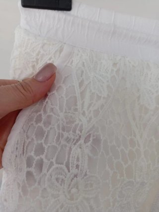 Completo donna pizzo bianco e verde oliva