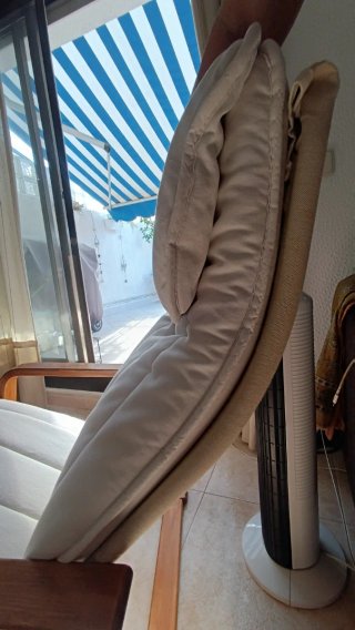 Sillón relax Ikea madera y tela