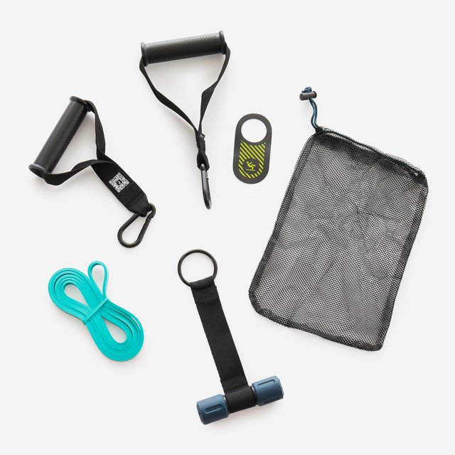 Kit Resistencia Musculación Agarraderas + Fijación Puerta +