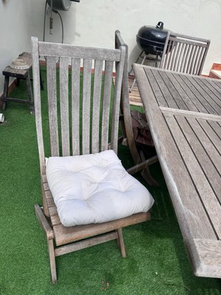 Conjunto mesa y 6 sillas teka terraza