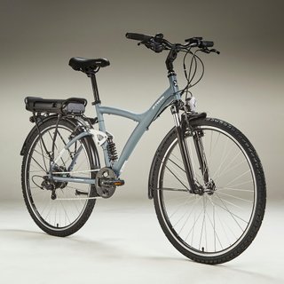 Bicicleta eléctrica trekking doble suspensión Riverside