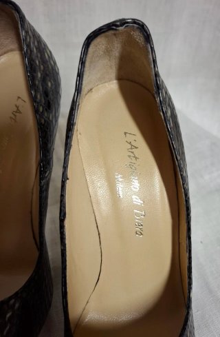 Scarpe L'Artigiano di Brera Pitone Nero/Marrone