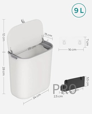 Cubo de basura colgante con tapa