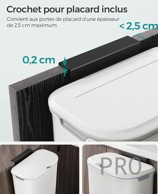 Cubo de basura colgante con tapa