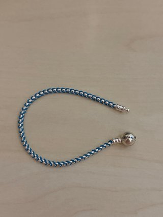 Pulsera Pandora Cordón Azul y Plata