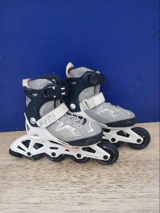 Patines Línea Niños Oxelo ajustable 4 tallas Fit 3 Gris