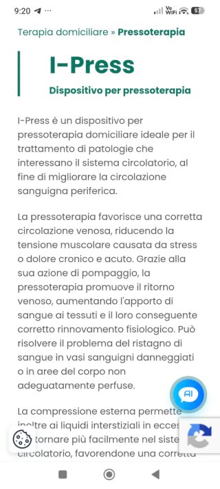 I-Tech Pressoterapia Dispositivo Medico
