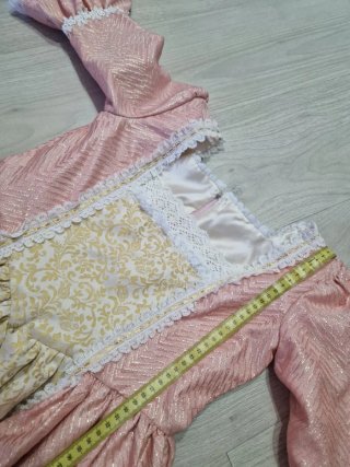 Vestido barroco rosa talla 8-12 años