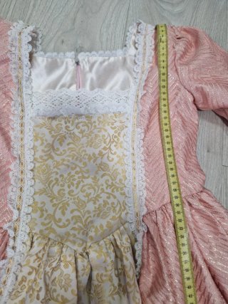 Vestido barroco rosa talla 8-12 años