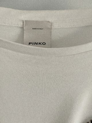 Camiseta Pinko blanca con pedrería