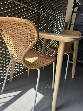 2 Sillas Ikea Mimbre y Metal