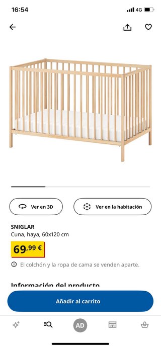 Cunas IKEA SNIGLAR Nuevas (2 unidades)