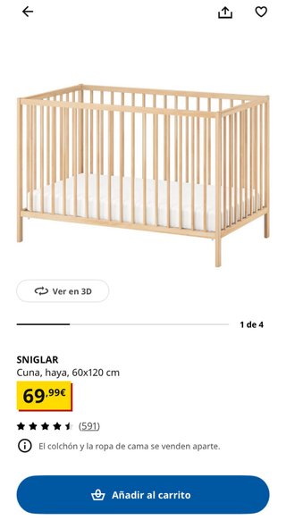 Cunas IKEA SNIGLAR Nuevas (2 unidades)