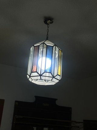 Lámpara colgante cristal multicolor