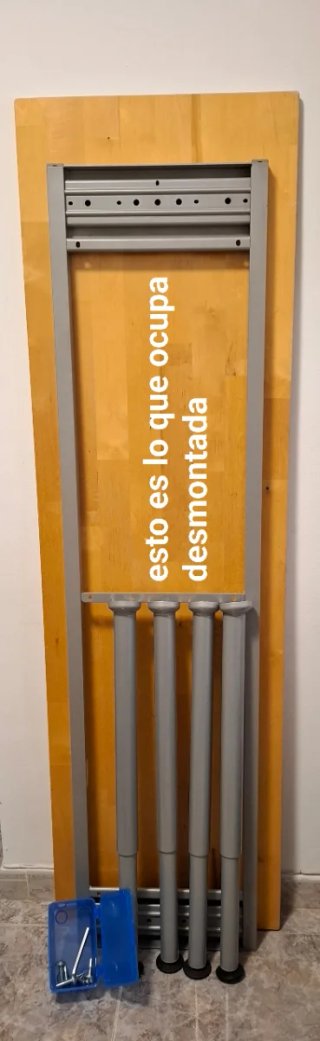 Mesa Abedul Macizo 170x50,5cm Patas Telescópicas