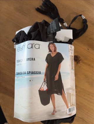 Túnica de playa Esmara negra talla L