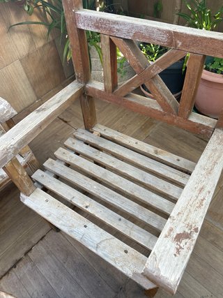Conjunto Mesa y 3 Sillones  Madera Exterior