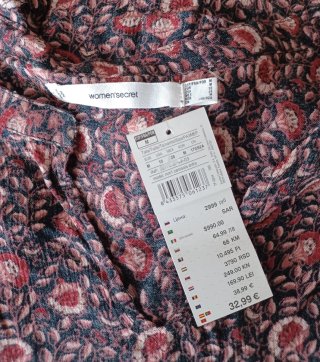 Vestido Fluido Estampado Women'secret T. M Nuevo