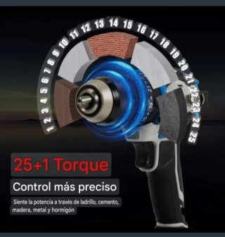 Taladro Atornillador Inalámbrico (2 Baterías)