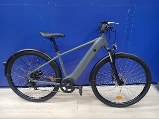 Bicicleta Trekking Eléctrica Cuadro Alto E-Actv 100 Gris
