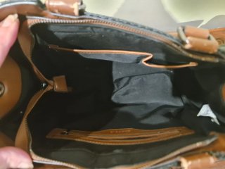 Bolso Parfois negro con 2 asas y cinta