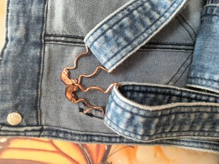 Salopette bambina jeans cuore 7/8 anni