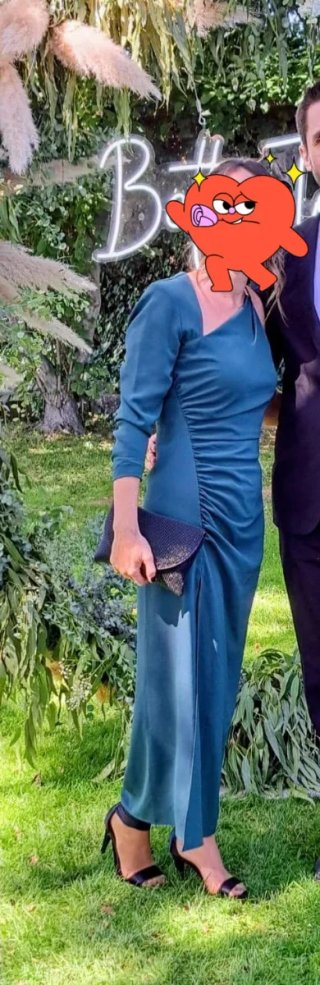 Vestido Zara verde asimétrico talla S