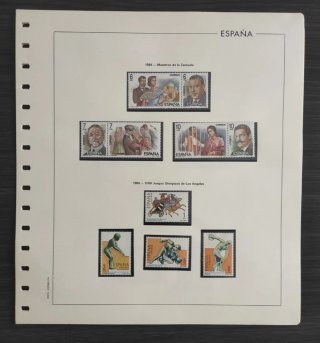Año 1984 sellos ESPAÑA completo + 6 hojas
