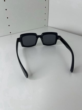 Occhiali da sole neri rettangolari Y2K UV400